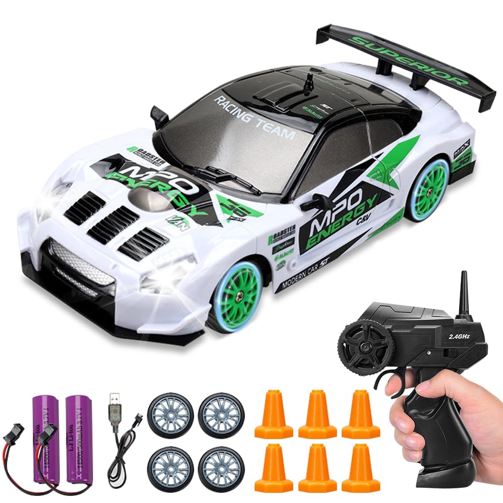 RC Drift Car 1:43 Con Luci – Auto Telecomandata 2.4GHz 15 Km/h – Trazione Integrale – Regalo Per Adulti E Bambini - 2