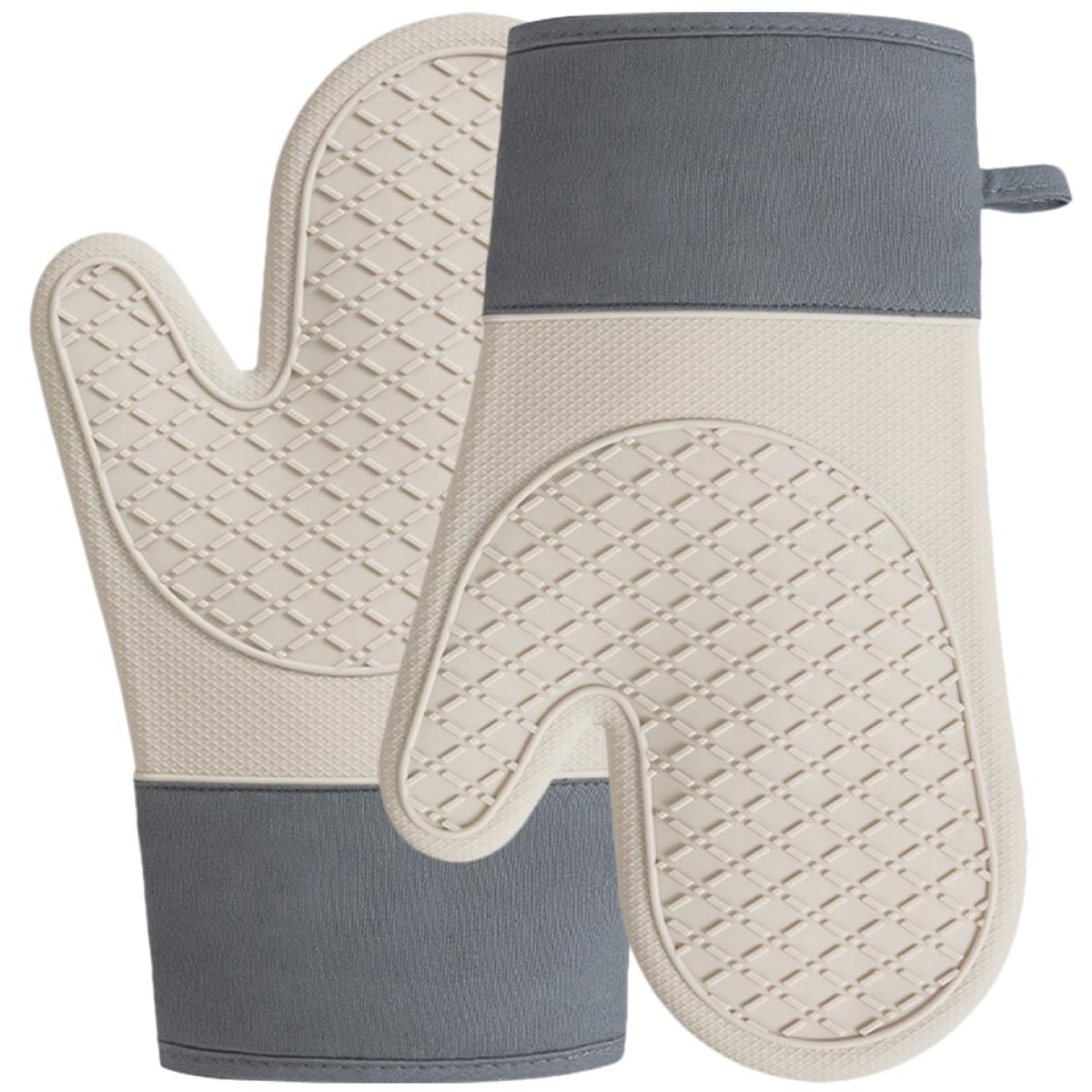 2pezzi Guanti da Forno Resistenti al Calore in Silicone con Imbottitura in Cotone Protezione Anti-scottatura per Cucina e Barbecue Guanti Termici Lunghi per Alimenti e Pentole