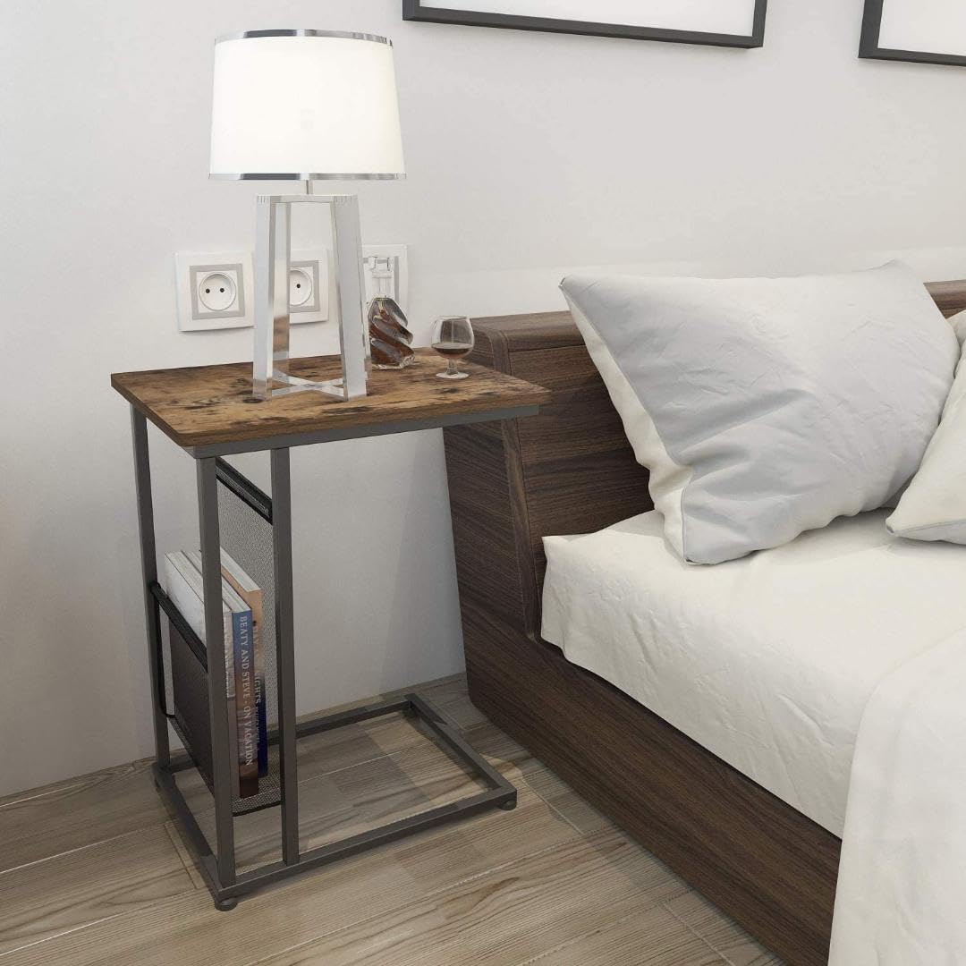 キャスター付き 収納バッグ サイドテーブル コの字型デザイン サイド