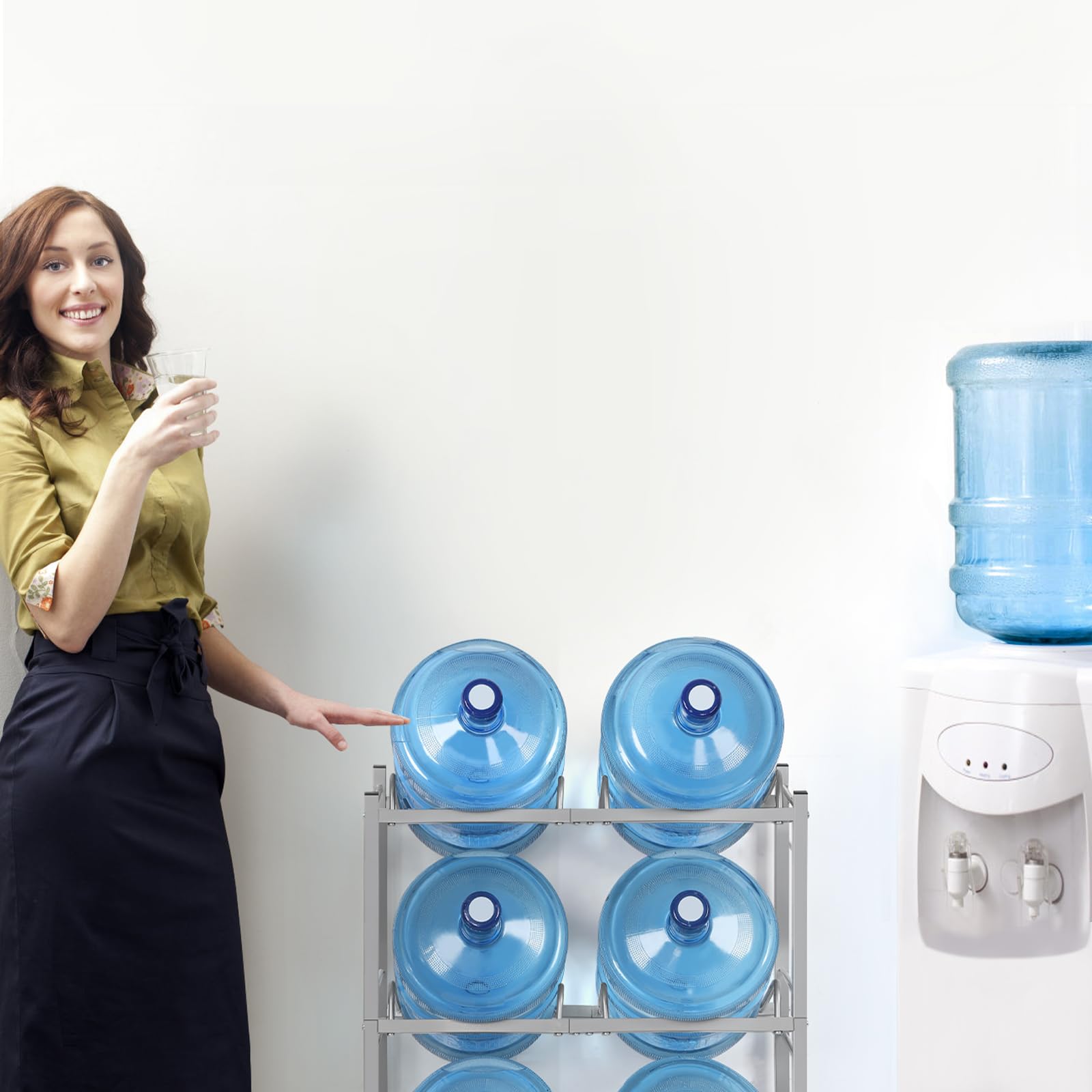 Support Distributeur D'eau Pour Bonbonne 3-5 L - Étagère Pliable Avec Valve, Bureau Cuisine Salon (rose)