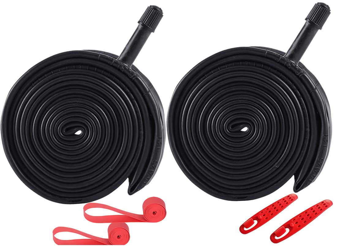 2 Pack 700C Road Bike Tubes 700x35C/38C/40C/43C SV48mm Schrader Valve 700C Tubes Compatible with 700 x 35C 700x36C 700x37C 700 x 38C 700x39C 700 x 40C 700x41C 700 x 42C 700 x 43C Bike Tire Tubes