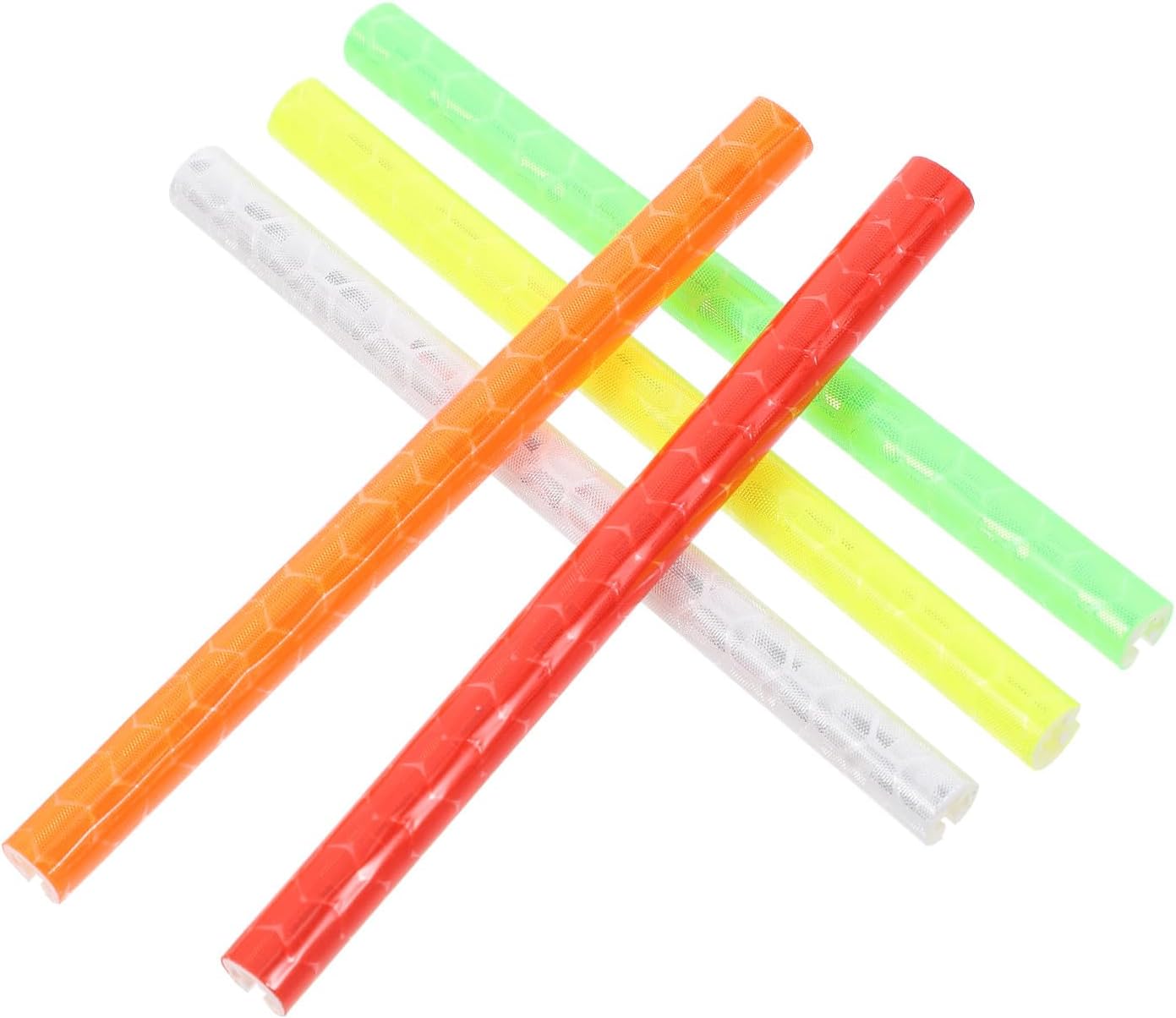 VICASKY 60Pcs Colorful Reflective Wheel Spokes Strips for Bike Wheels Night Cycling Warning Decoration Tubes with Red Green Silver Yellow Orange for Outdoor Safety