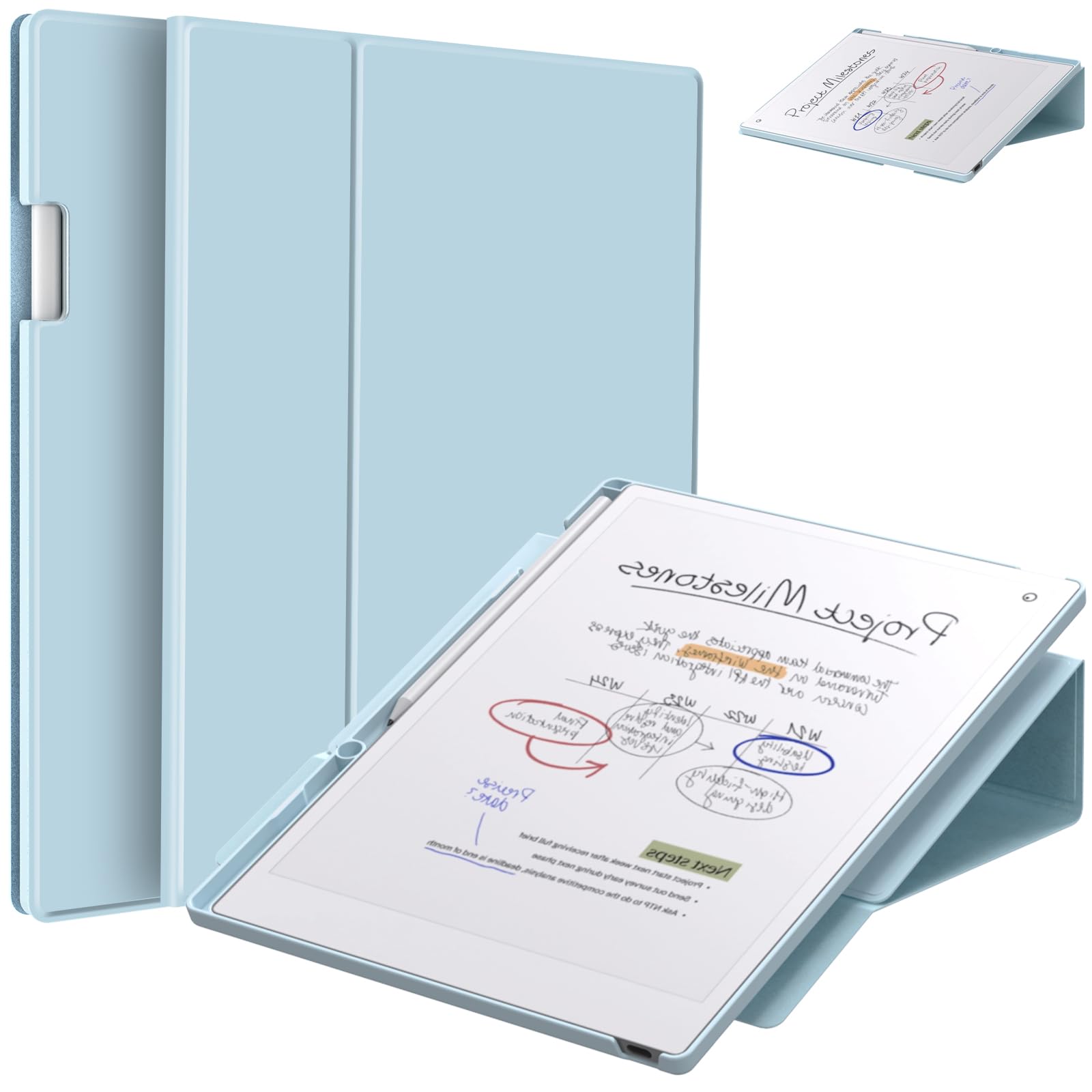 E NET-CASE Case for Remarkable Paper Pro Color 11.8"- Multi-Viewing & Auto Sleep/Wake Book Folio Cover with Built-in Pen Holder for Remarkable Paper