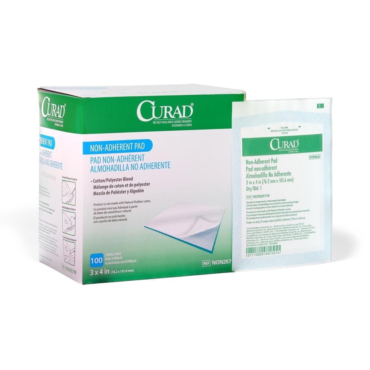 CURAD Sterile Non-Adherent Dressing Pads, 3 in x 4 in, Box of 100 — Amazon image 5