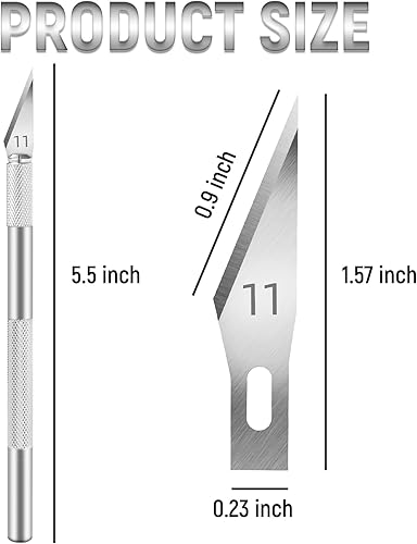Miniatura 2 de Juego de 10 cuchillos Exacto, kit de cuchillos de acero inoxidable para tallar calabaza, bricolaje, arte, corte, plantilla
