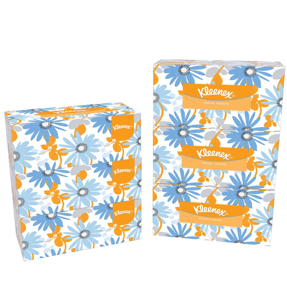 Kleenex® 2 ply Facial Tissue Flat Box, 200 Pulls, Pack of 6 (Total 1,200 Sheets) (60072)
