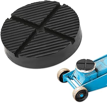 1 PC Automotive Jack Pad, 4.92" x 1.02" Disc Shape Frame Rail Pressure Buffer Protector Bracket Jack Rubber Pad, Car Three-ton Load-Bearing Accessories, Suitable for Most Car Models Black