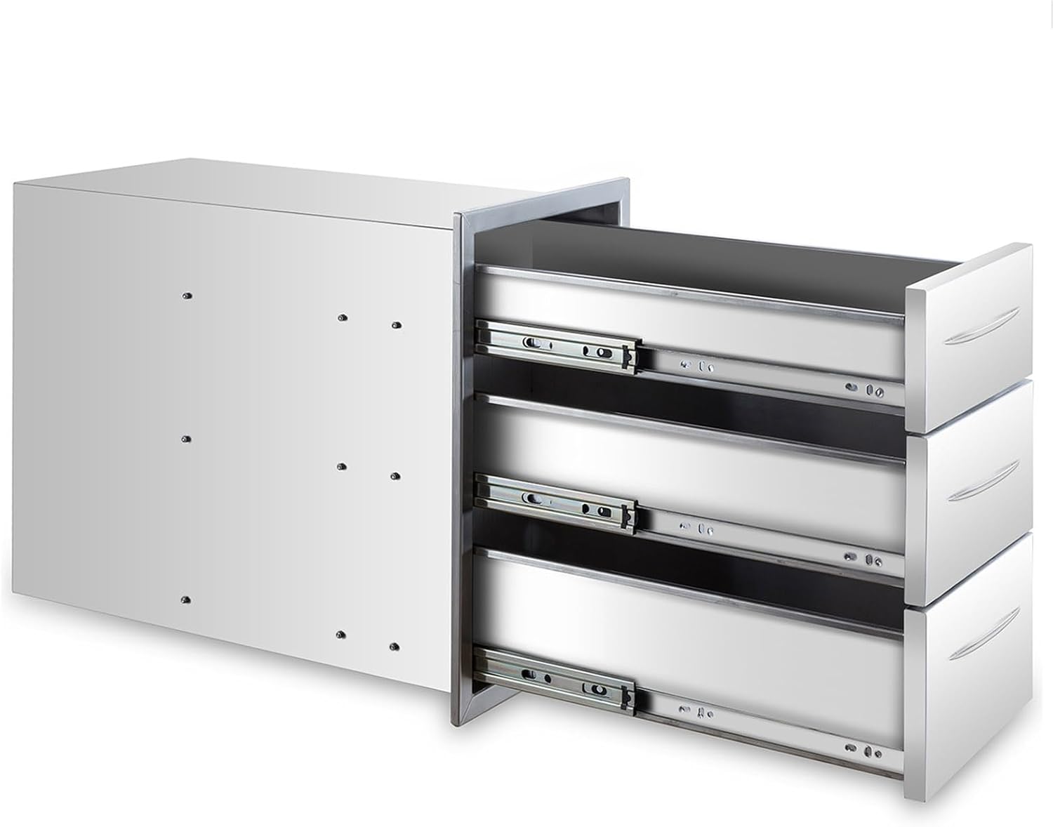 Outdoor Kitchen Drawer Stainless Steel Triple Drawer BBQ Access Drawer Built-in for Outdoor Kitchen BBQ Island,18Wx24Hx23D Inch