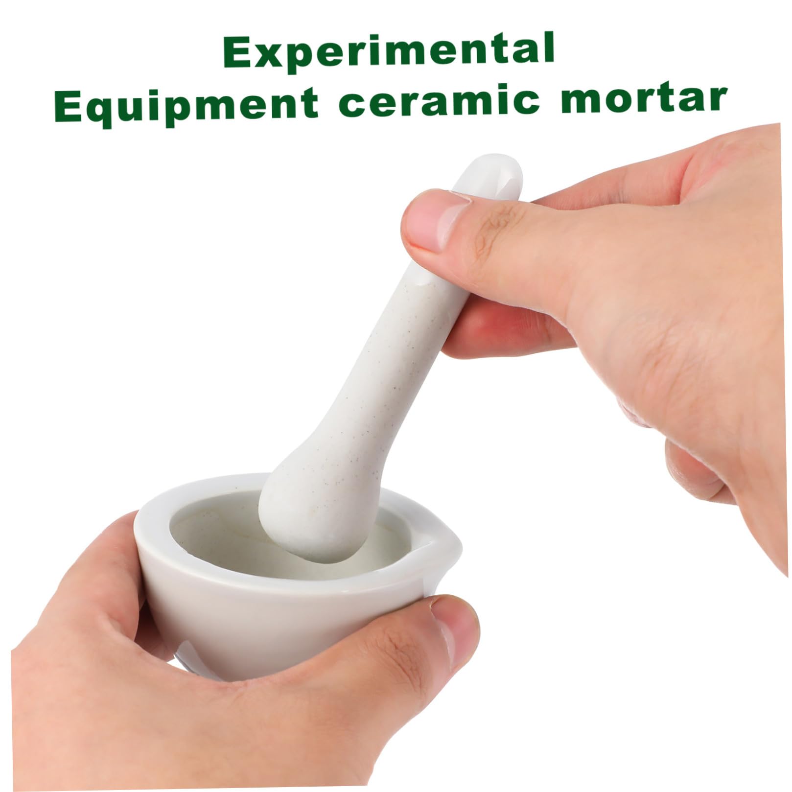 Set 2 Pezzi Ciotola per Macinare Medicinali in Porcellana Bianca 60mm Pestello Ergonomico Utensili per Triturare Spezie e Pillole in Casa e Farmacia