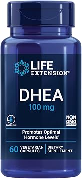Life Extension DHEA Hormone Balance, Immune & Sexual Health 60 Capsules and Magnesium 500mg Heart Health 100 Capsules Bundle