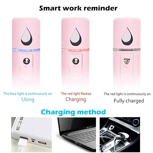 Miniatura 7 de Nano Facial Vapor Mist Spray Extensiones de pestañas Limpieza de poros Agua SPA Hidratante Rociador Facial Hidratante USB Recargable Mini