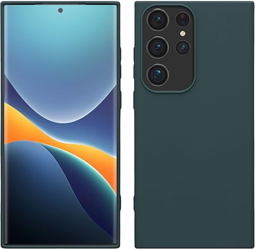 kwmobile Funda compatible con Samsung Galaxy S23 Ultra - Funda protectora de silicona TPU suave y delgada - Pizarra oscura