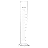 Graduated Cylinder, 2000ml - Class A Tolerance ±10.0ml - Hexagonal Base - Blue Graduations - Borosilicate 3.3 Glass - Eisco Labs