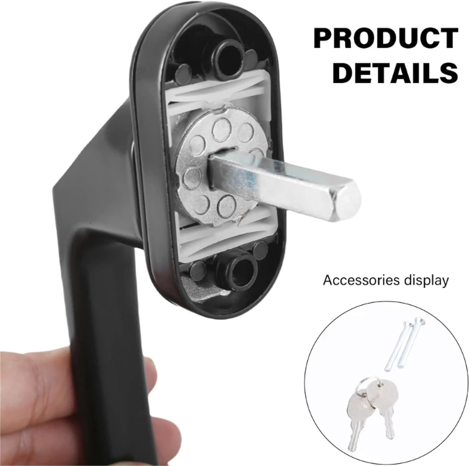 Window Locking Handle 4 Pcs Lockable Window Handle with Key Screws Stainless Steel Balcony Door Handle Safety Window Lock Handle