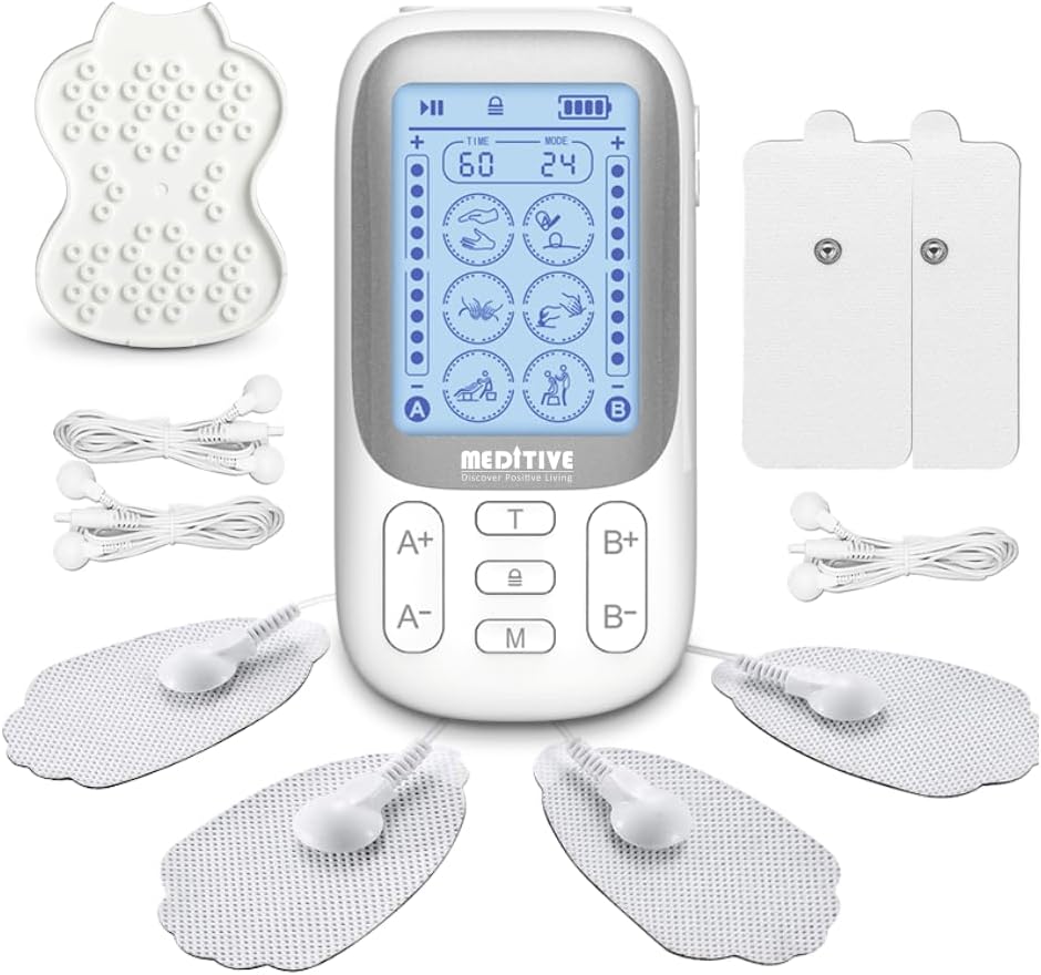 24 Modes Tens Unit Rechargeable Pain Relief Electric Pulse Impulse Body Massager Machine, Grey