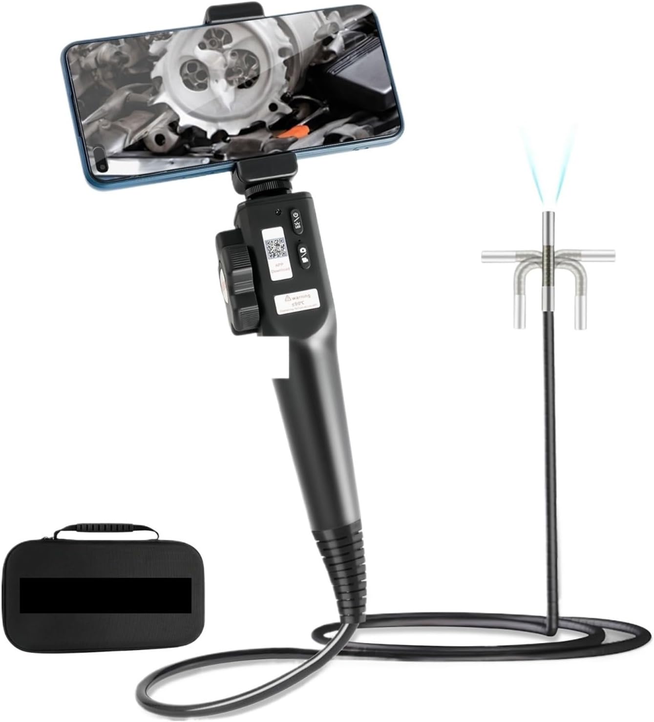 Two-Way Articulating Borescope Industrial Endoscope With 8.5mm Articulating Camera Head For Automotive Aircraft Mechanics