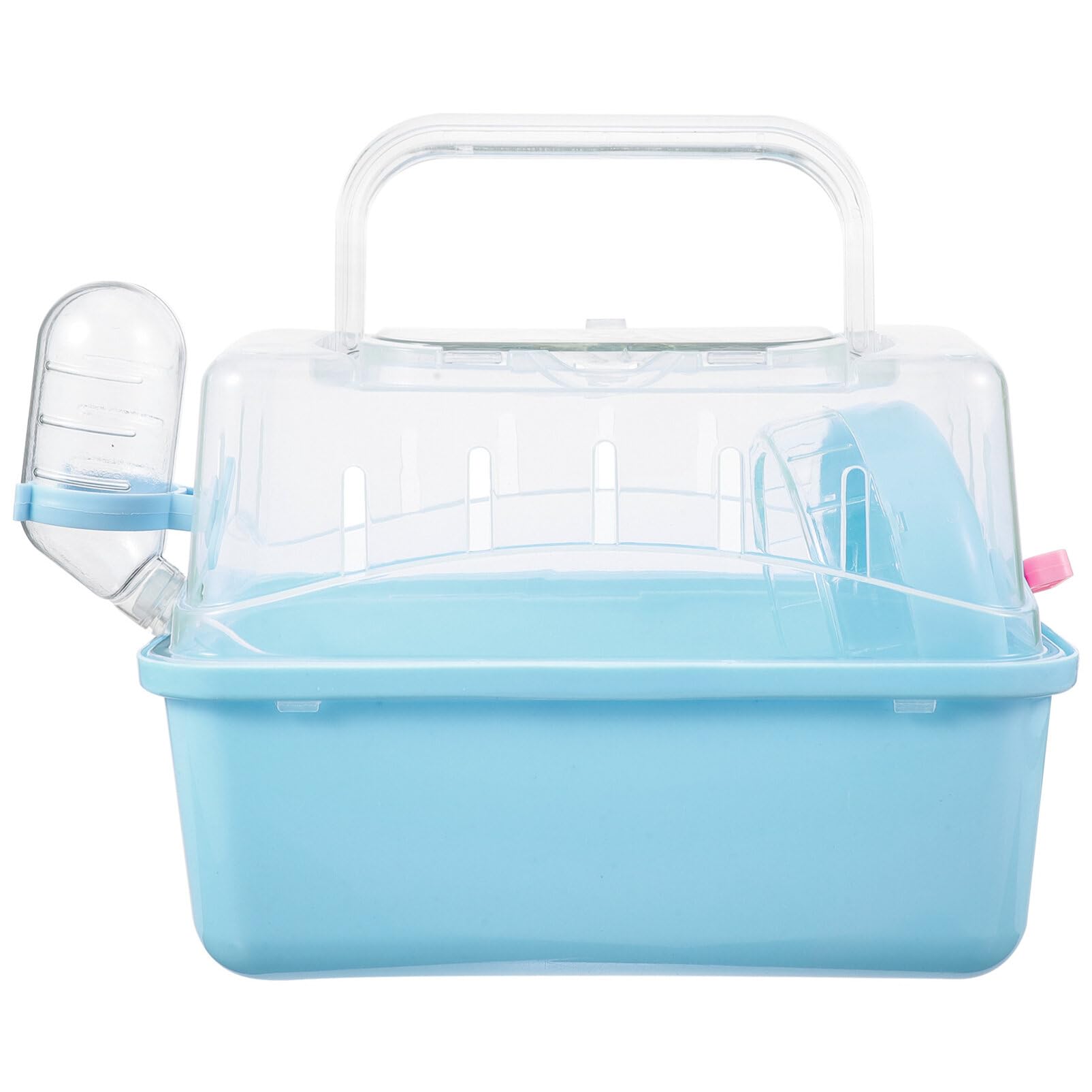POPETPOP Portable Hamster Cage : Plastic Hamster Carrier with Water Bottle - Breathable Small Animal Carrier Cage for Gerbil Hedgehog,