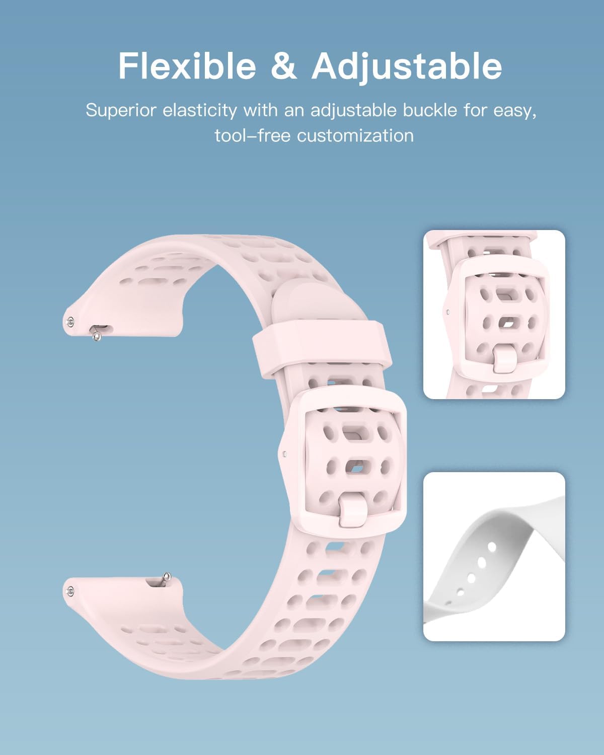 Bands for Odsslgw P68 Smartwatch,Sport quick-release Silicone Band for Odsslgw 2.01" P68,Soft Lightweight & Ventilated Comfort Replacement Smartwatch Strap,Adjustable Wristband,Pink image 4