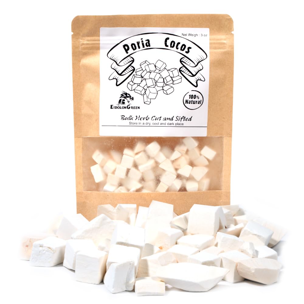 EidolonGreen Poria Cocos (Bai Fu Ling/白茯苓) – 100% Natural Dried Chinese Herb, 3 oz (88g) – Supports Digestive Health & Immune Function