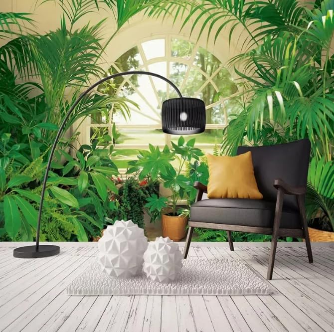 Papier peint 3D plante verte pour agrandir une petite chambre