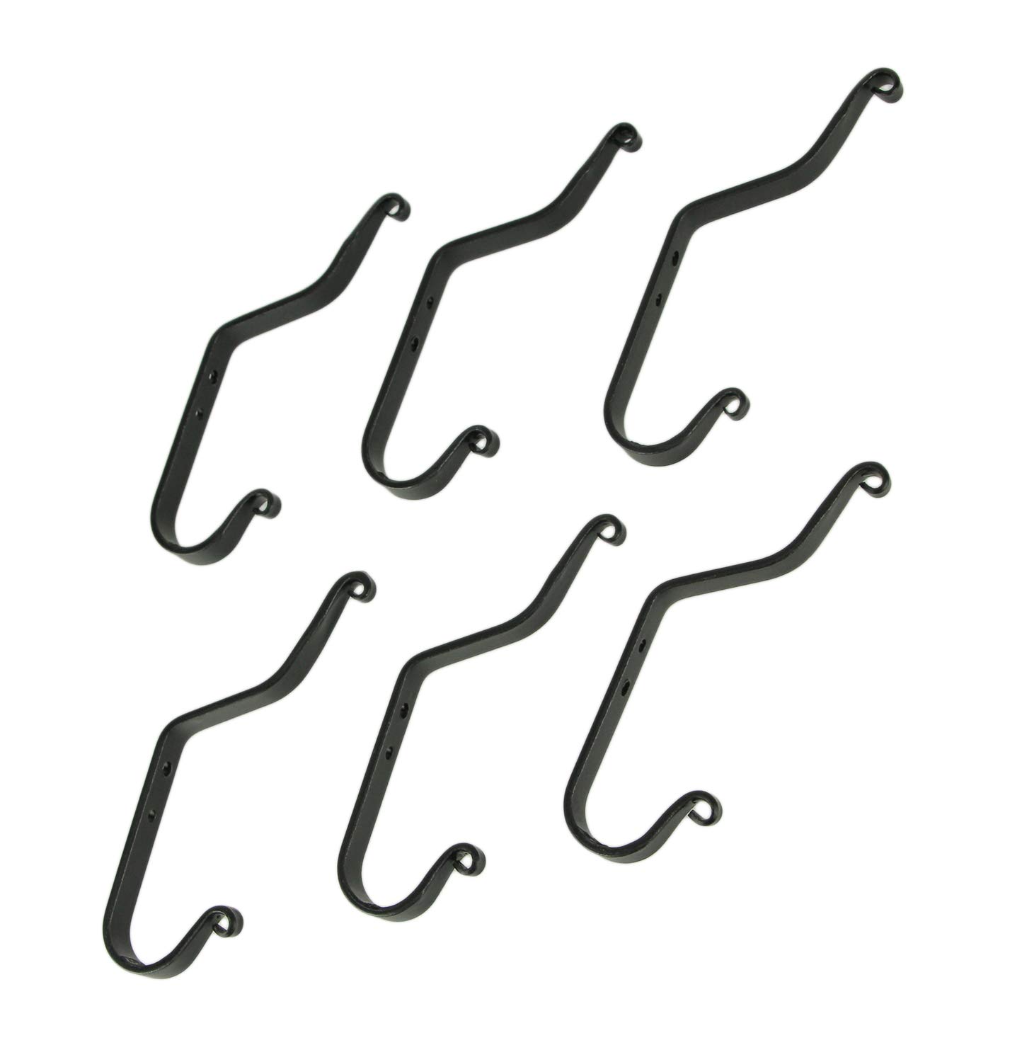 Irvin's Country Tinware Hand Forged Wrought Iron Wall Hooks Primitive Decor Set of 6
