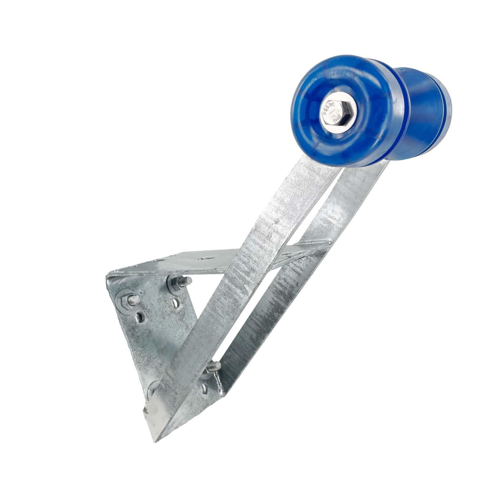 Sturdy Built Boat Trailer Winch Seat with Blue PVC Roller and End Caps for 2 inch and 3 inch Winch Posts, 27003