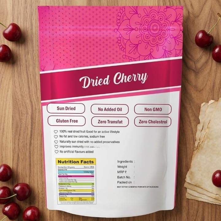 Dried Cherry Jumbo -200 Grams,Vitamin-Rich, Tangy & Healthy Snack | Preservative-Free,