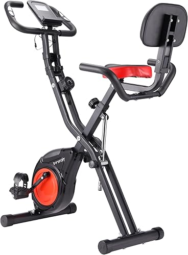 YYFITT Bicicletas de ejercicio 3 en 1 para el hogar Bicicleta estacionaria plegable con bandas de entrenamiento de brazo 16 niveles de resistencia