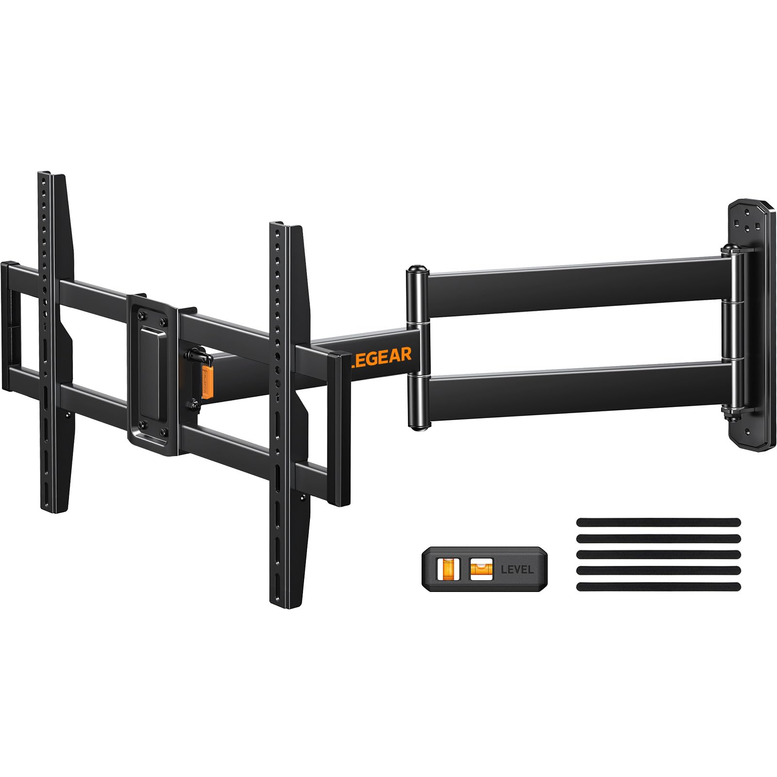 Perlegear Supporto TV Parete con Braccio Extra Lungo 822mm per Schermi piatti/curvi da 37-75 Pollici fino a 45 kg, Staffa TV Girevole Inclinabile Orientabile, Max VESA 600 x 400mm