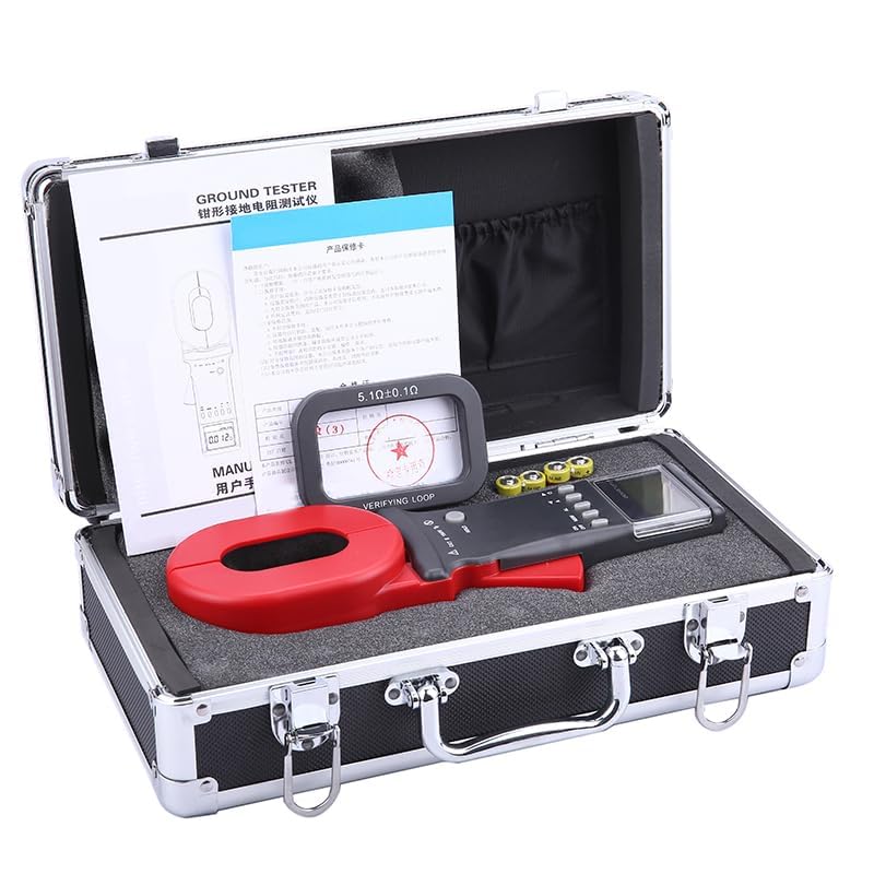 Digital Clamp Ground Resistance Tester Meter Clamp-on Earth Resistance Meter Measurement with Resistance Range 0.01 to 200Ω Resolution 0.001Ω