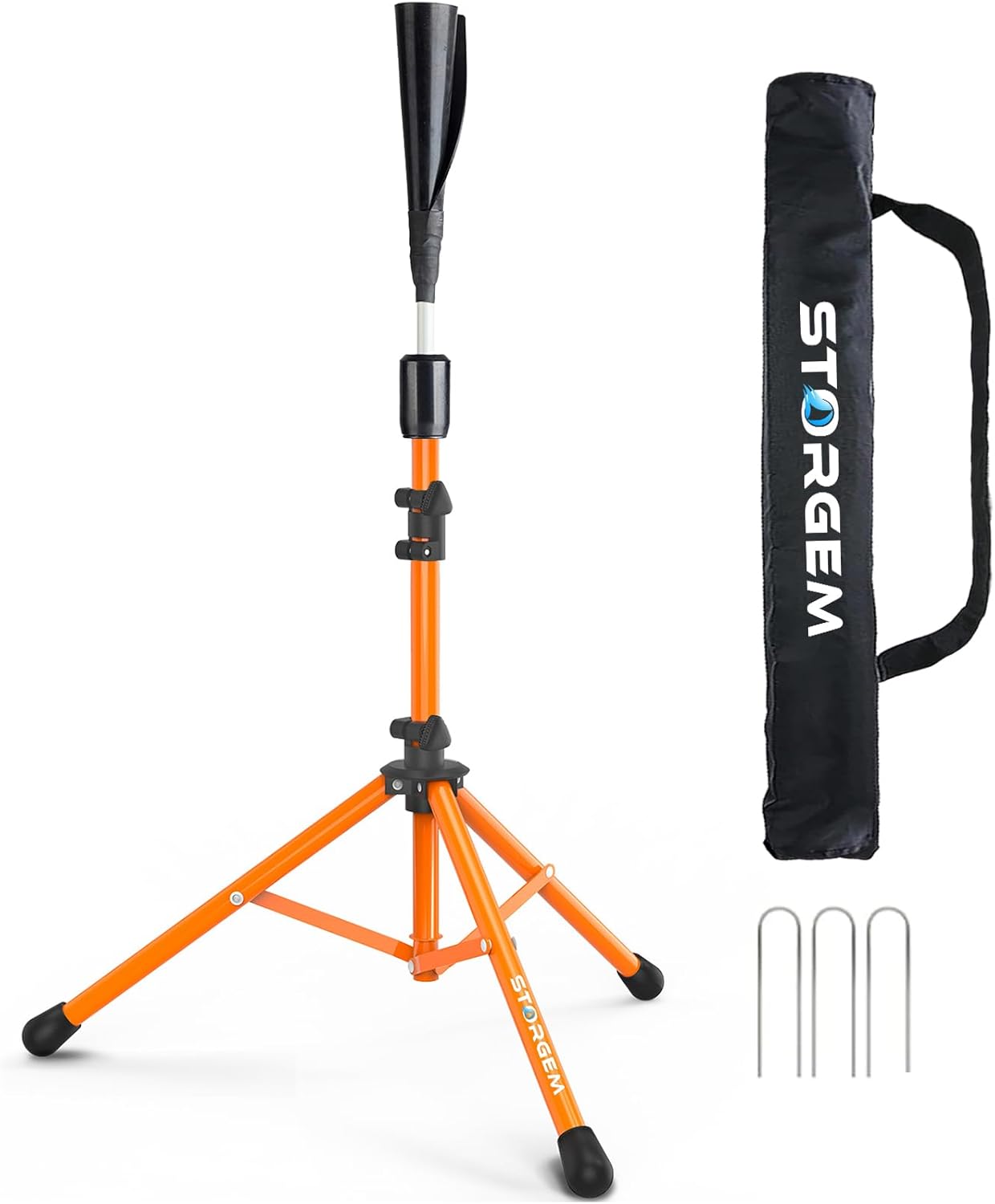 Storgem Batting Baseball tee Softball, Easy to Adjustable Height,Portable Tripod Stand Base Tee for Hitting Training Practice,with Carrying Bag