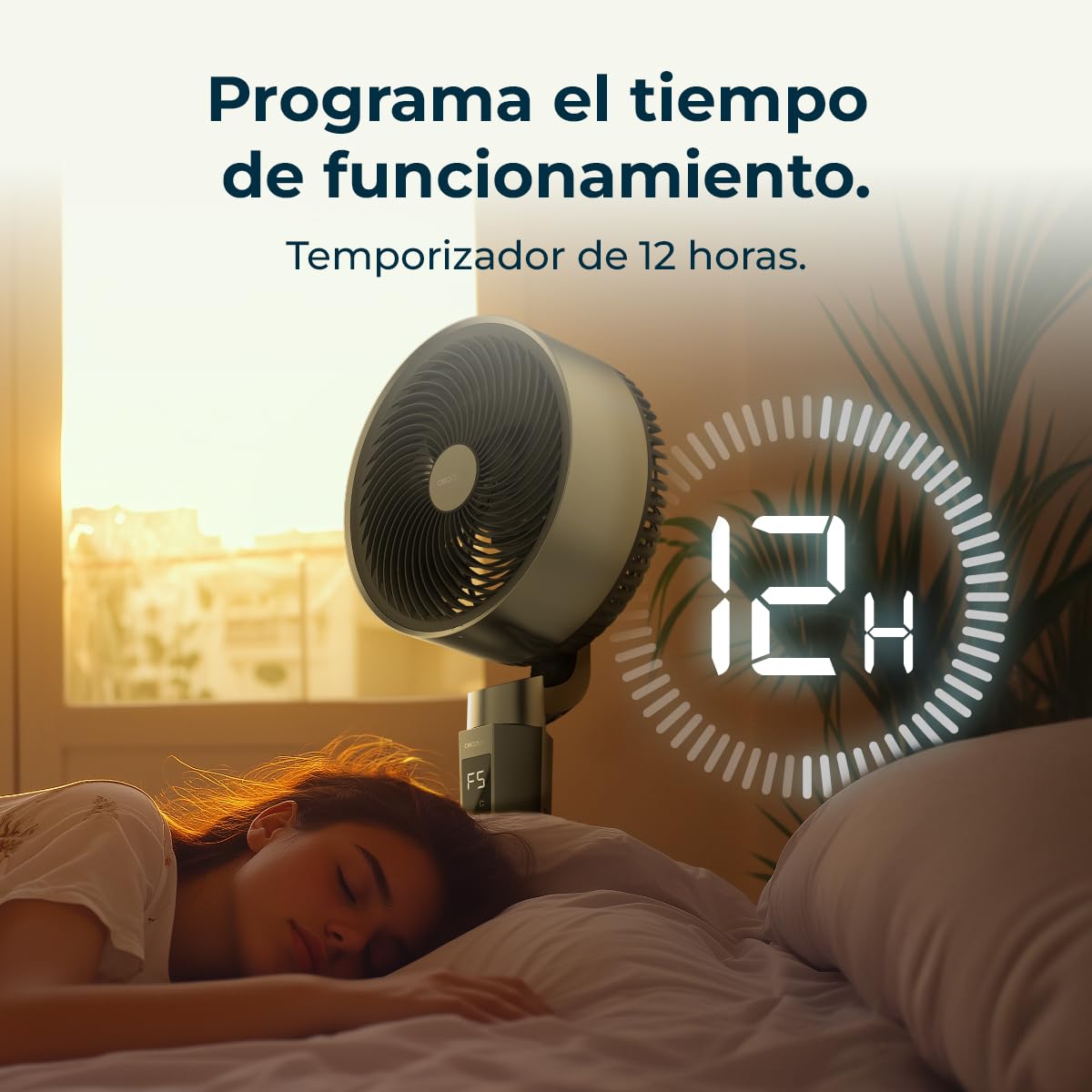 Cecotec Ventilatore da Piantana Circolatore d'Aria Energysilence 2400 Cyclone Noir. 40W, Potente Circolazione d'Aria, 24 Velocità, Oscillazione 120º, Telecomando, Timer 12h, Schermo LED Tattile