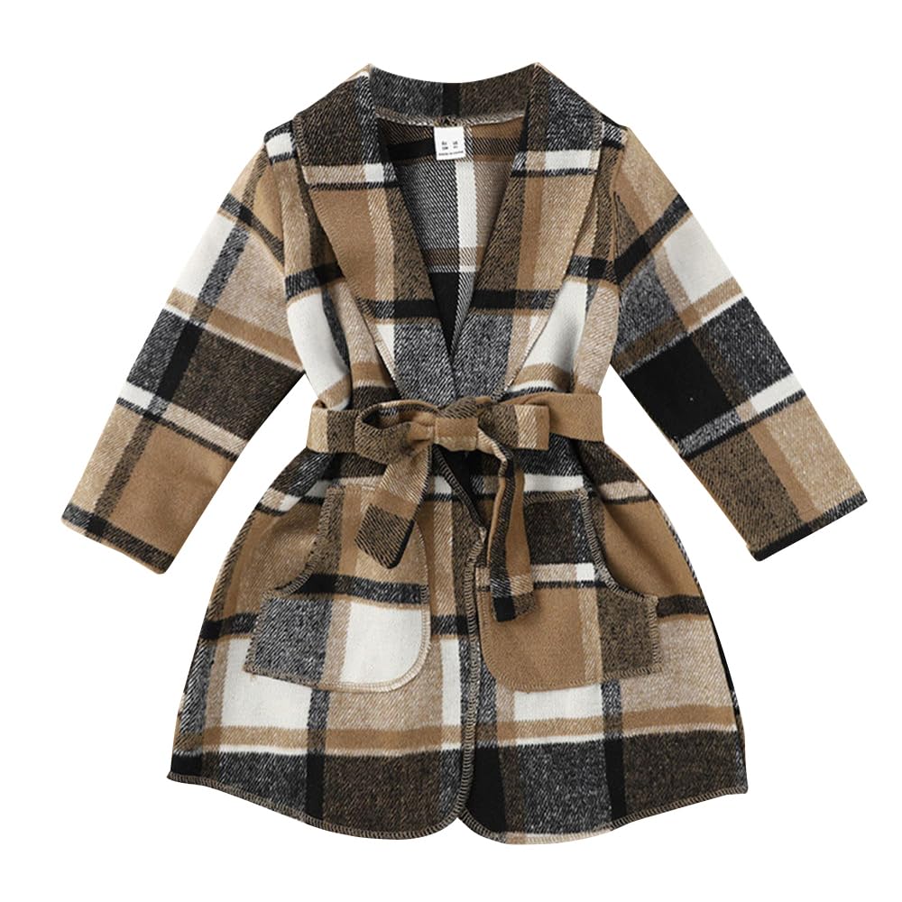 Hopscotch Checkered Full-Sleeve Long Coat(5-6 Years)