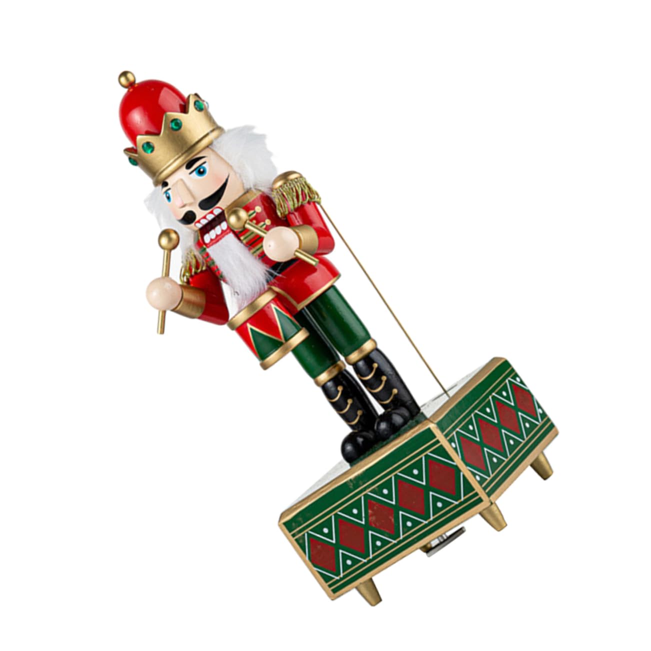 PRETYZOOM Schiaccianoci Carillon Natalizio in Legno Soldato Schiaccianoci Artigianale Decorazione Carillon Rotante Ornamento Musicale per Festa Natalizio da Tavolo