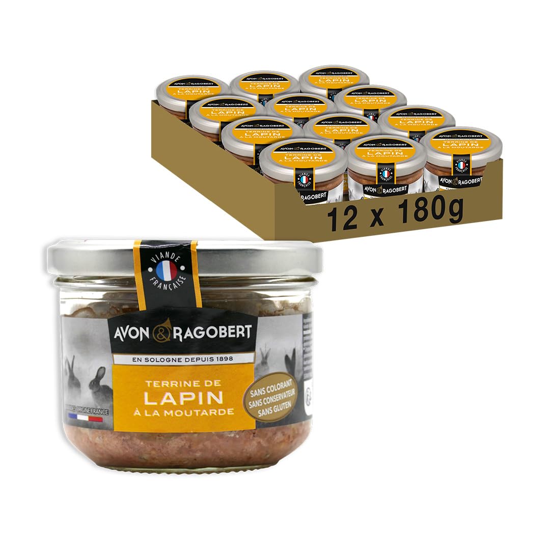 Avon & Ragobert - Lapin à la moutarde 180g - Sans Colorant - Sans Conservateur - Viande Française
