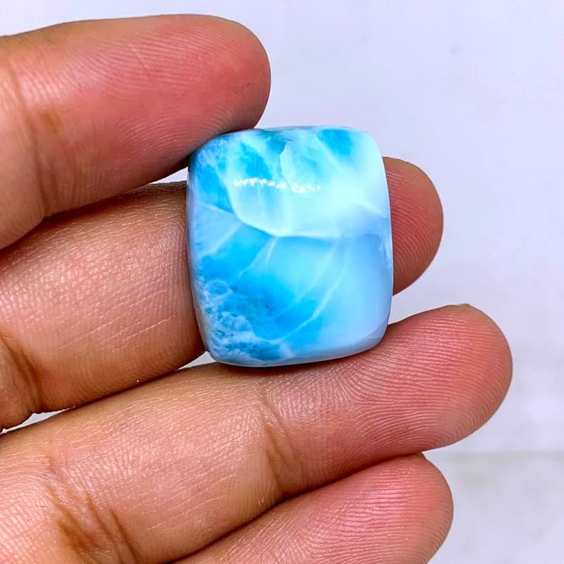 Larimar naturel cabochon 22mm pour remplacer une pierre de bague cassée