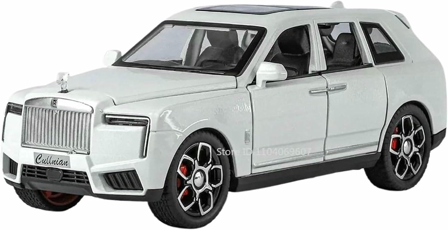 Deaver For Cullinan White Diecast 1:32 For Rolls-Royce For Cullinan For Wraith Scale Alloy Car Models Realistic Openable Door Finished Vehicle Model Collection(For Cullinan White)
