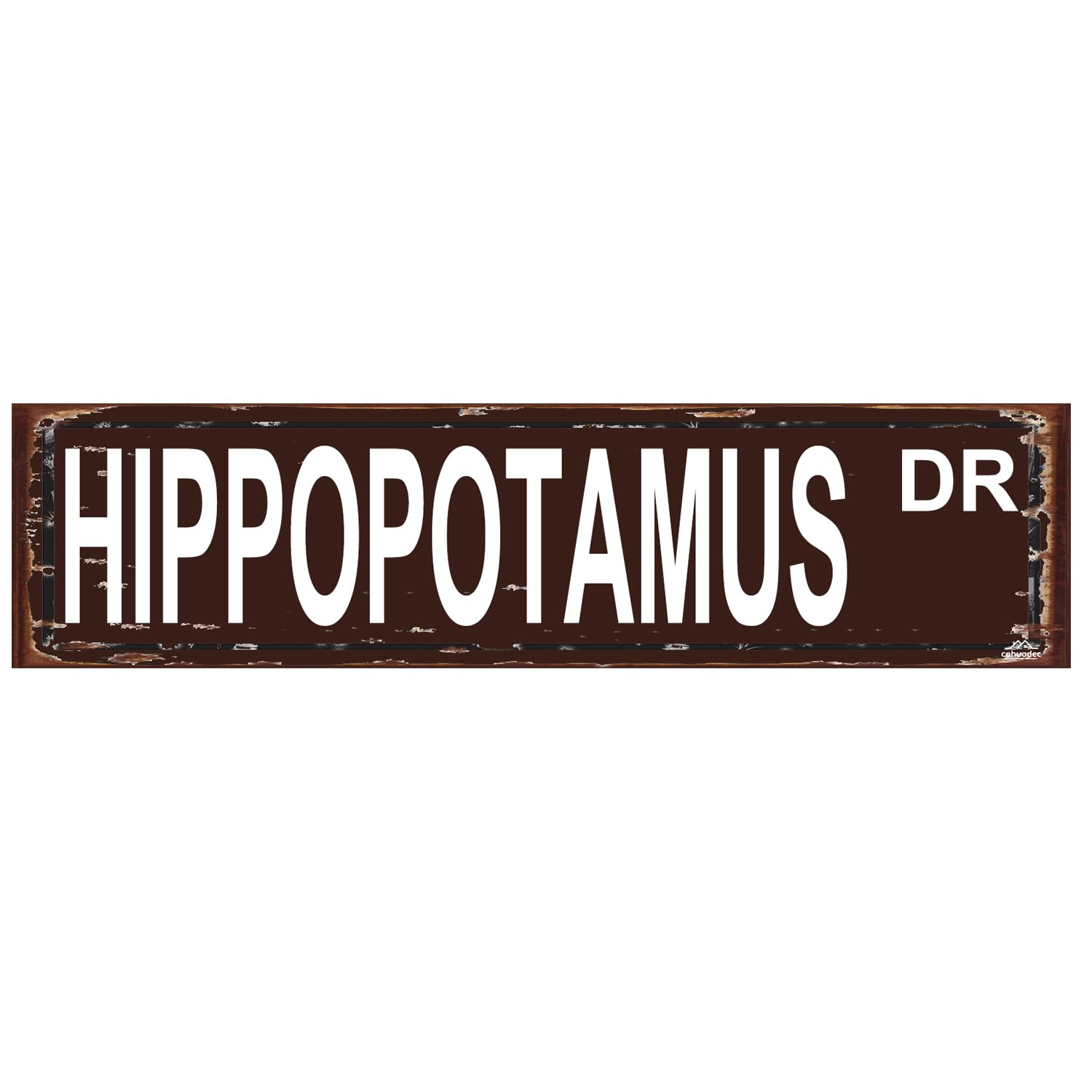 Hippopotamus Metal Sign – Hippo Lover Gift for African Native Wildlife Decor – Rustic Wall Art Home or Safari Theme – 16 x 4 Inch
