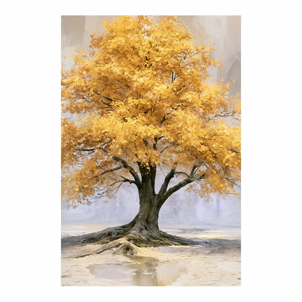 HOQIU Wall Pictures Whitese Blooms skys Art tree poster, landscape wall art, for Living Room Bedroom Bathroom.(Multicolor)-80x120cm Unframed
