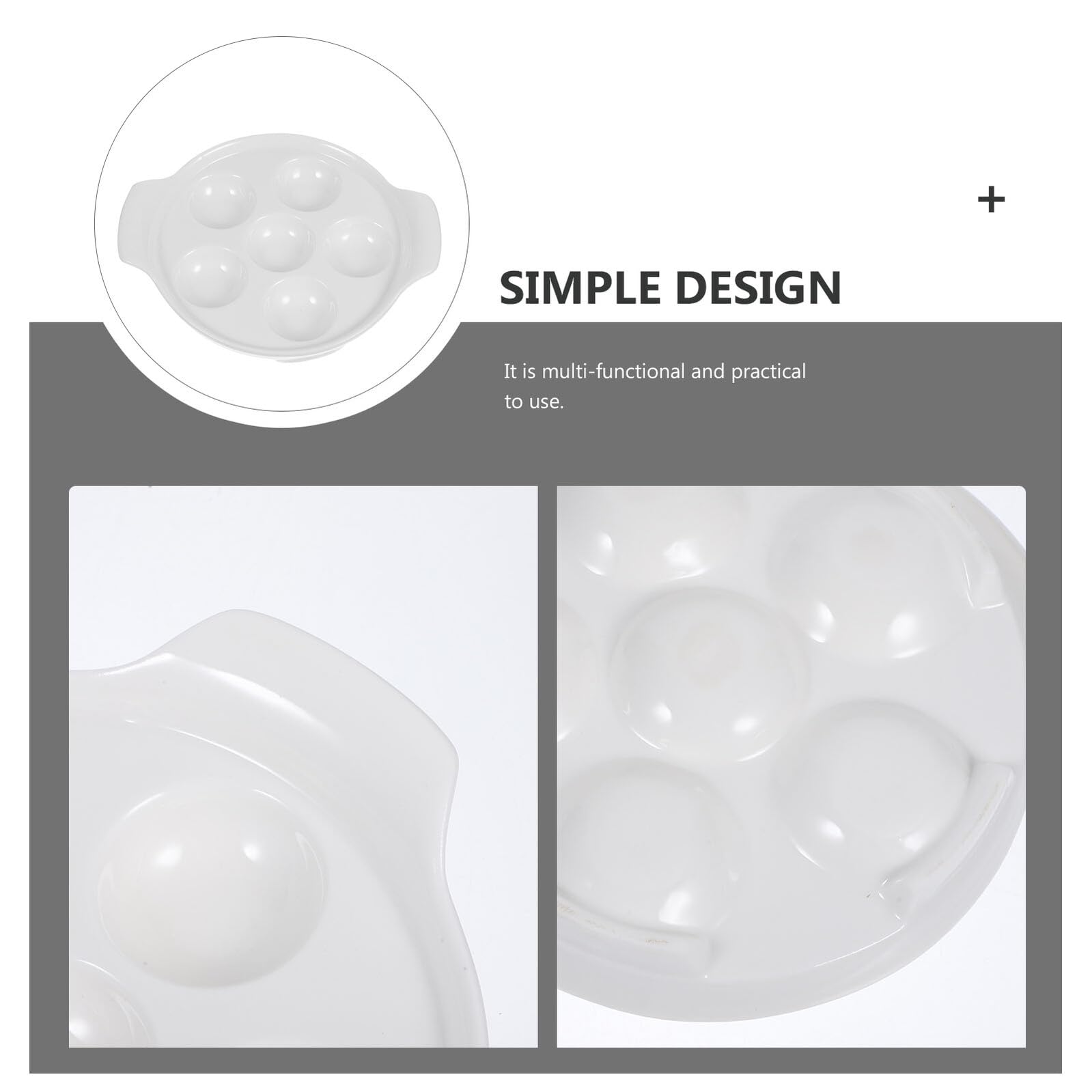 Gatuida 4 piezas Platos Cerámica para Caracoles con Doble Asa Resistente Altas Temperaturas para Horno y Barbacoa Diseño Versátil para Mariscos y Aperitivos