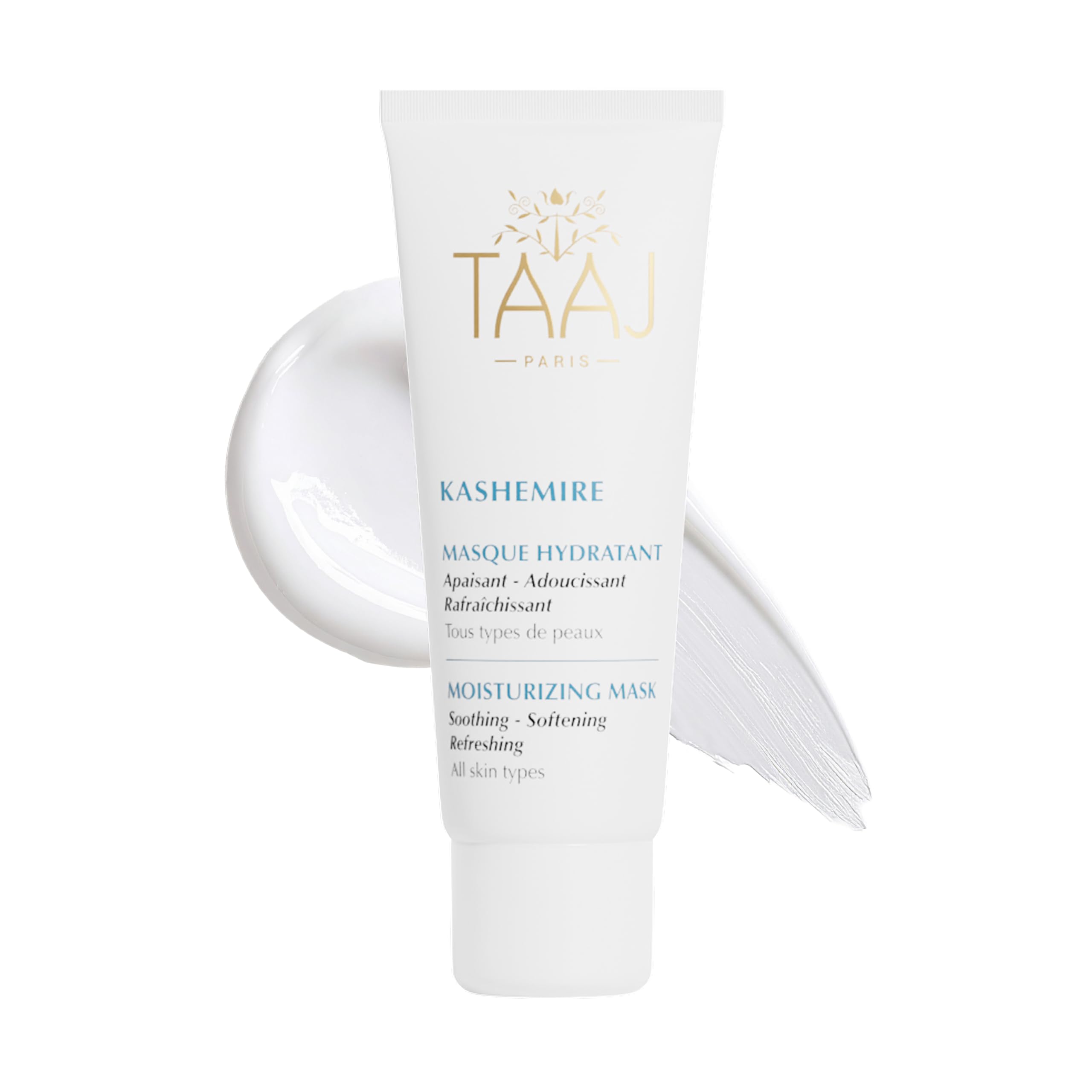 TAAJ | Moisturising mask - KASHEMIRE | Soothing, softening and refreshing treatment | Instantly restores dehydrated skin | Revitalised and soothed skin | Fresh, radiant complexion | Vegan | 75 ml