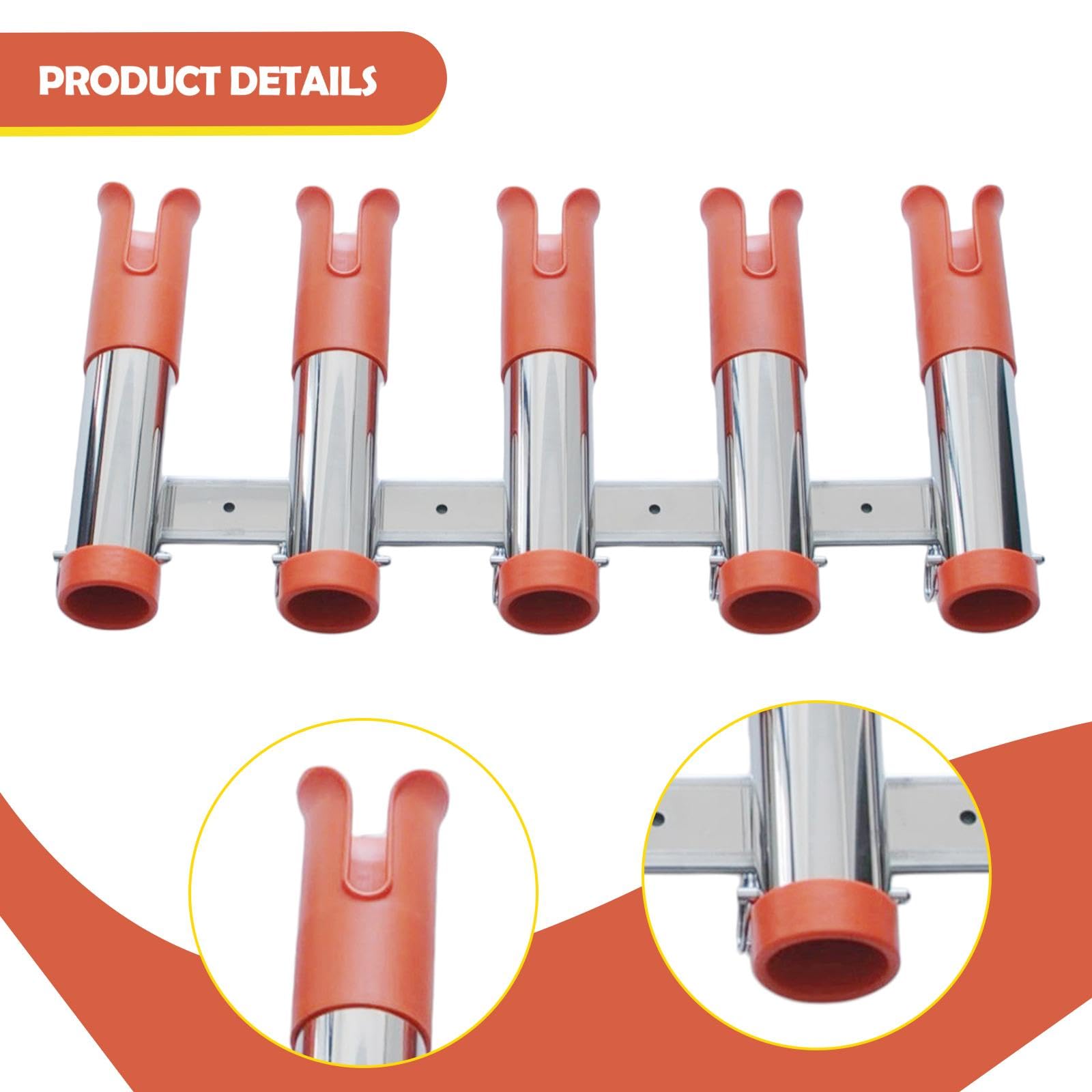 Milageto Soporte para 5 cañas de Pescar, práctico Soporte Organizador Profesional para caravanas.