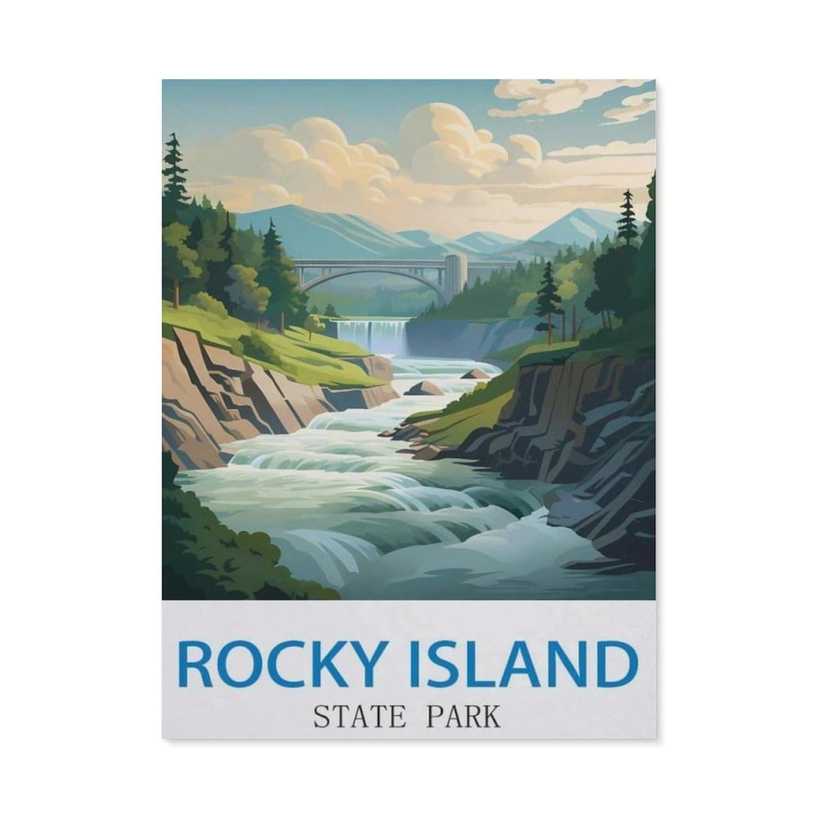 Metal Sign Tin Sign，Rocky Island State Park(30x40cm）