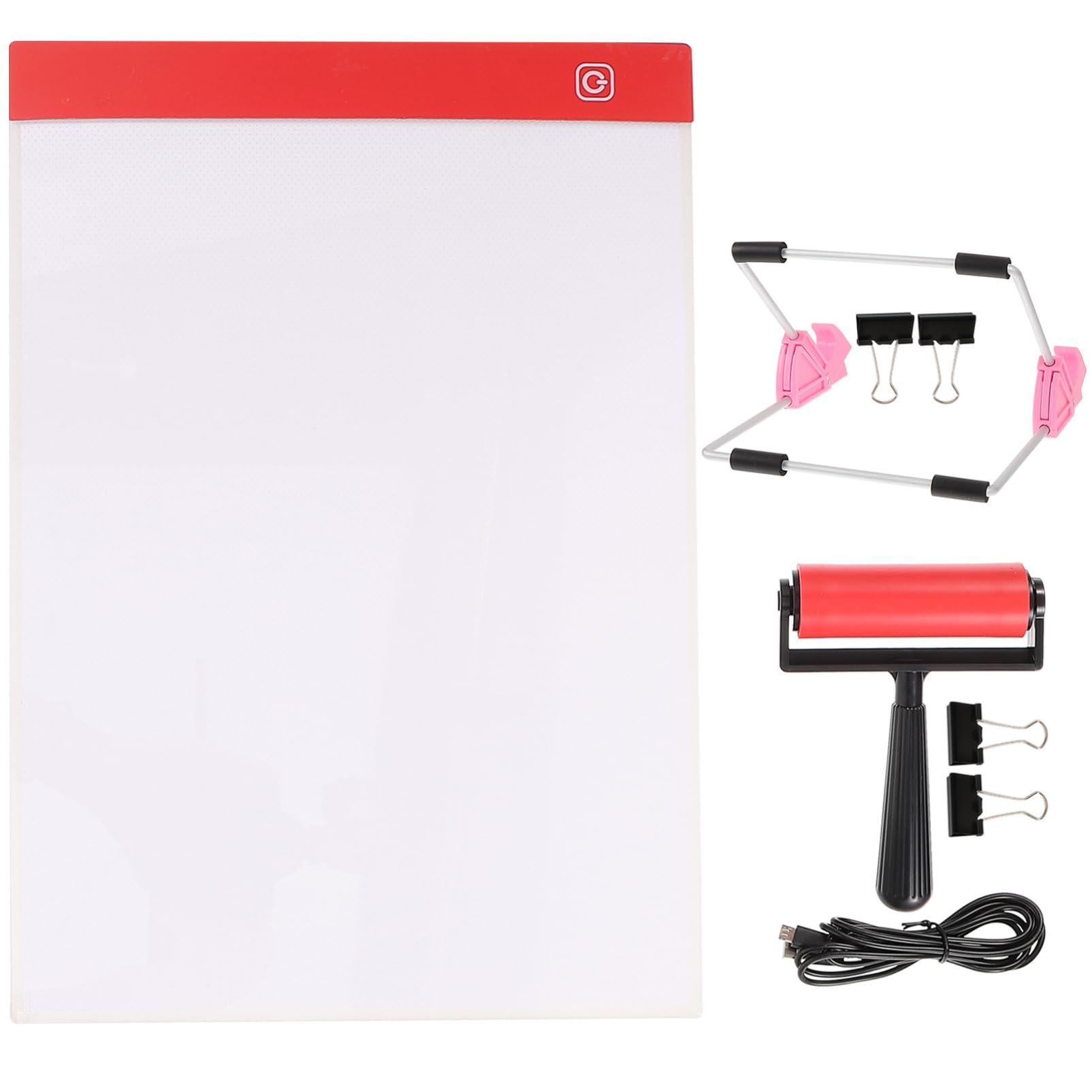 HOODANCOS 1 Set Tool LED Light Pad Board Practical Diamond Drawing DIY Accessory Full Drill Painting Pads Clay Kit Reliable Art Craft DIY Accessories 5d Kits Pink Rubber