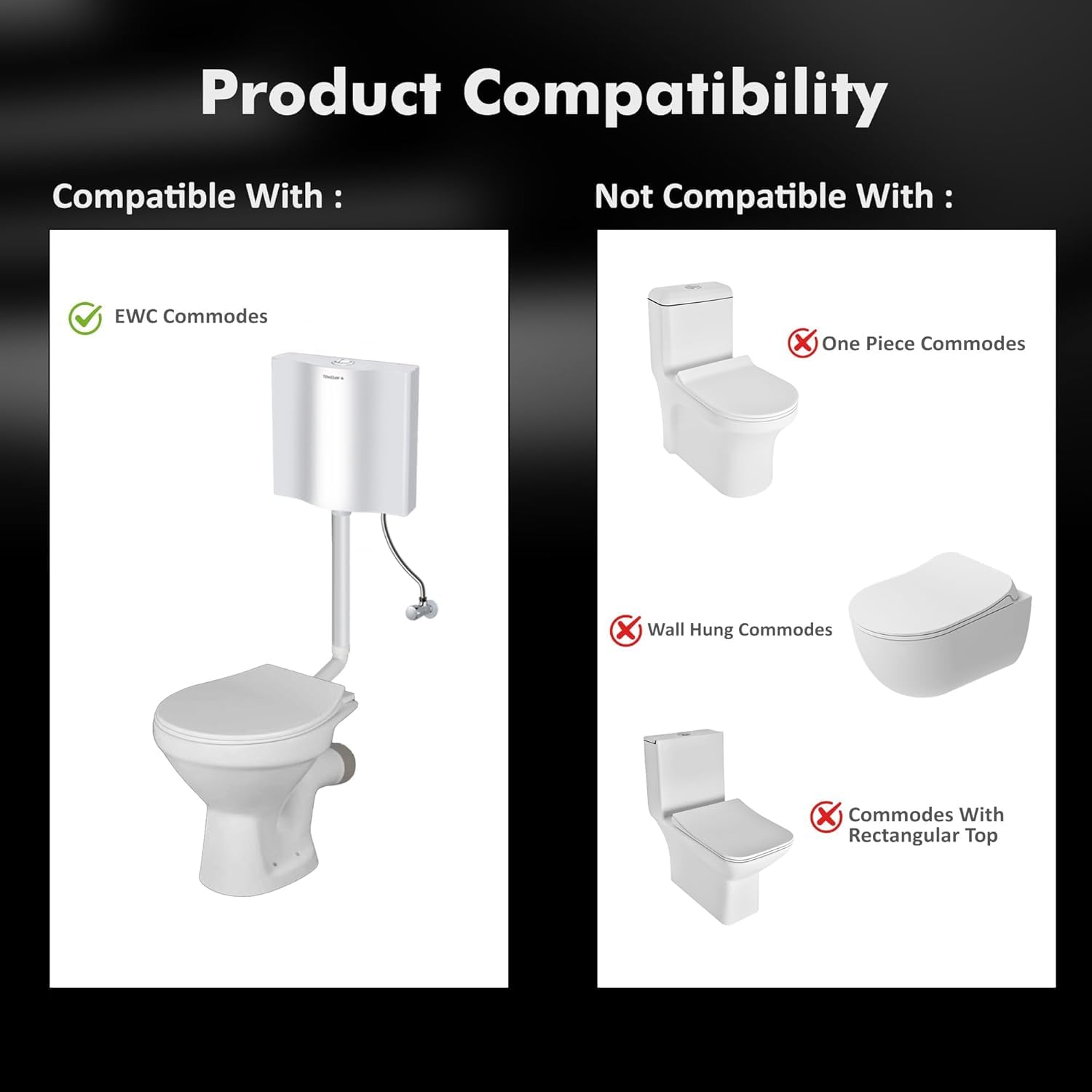 SEA SHORE Polypropylene Soft Closing Toilet Seat Cover β Western Commode Seat with Stable Hinges, Elongated Shape Design, Durable Bathroom Fitting (White) 3