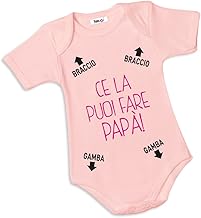 Body Neonato Bodino Ce La Puoi Fare Papa' Rosa