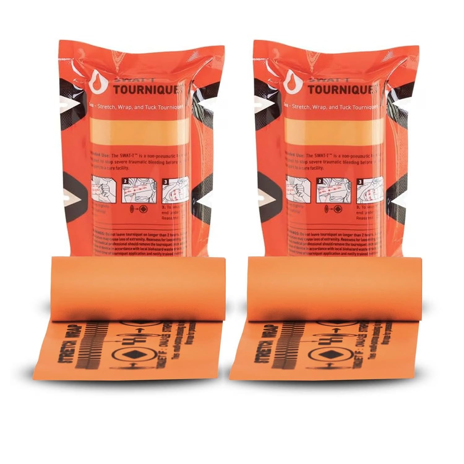 SWAT-T™ Tourniquet Orange 2 Pack by Safeguard Medical, Emergency First Aid Equipment for Massive Hemorrhage Control, Made in the USA