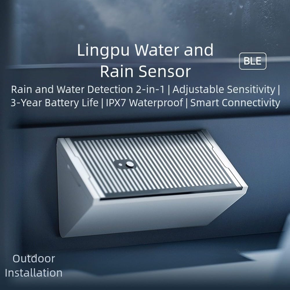 Sensore dell'acqua pioggia IPX7 Smart Home per sensore dell'acqua ad alta | 37 elettrodi, alta sensibilità, regolabile, rilevamento preciso di pioggia e perdite