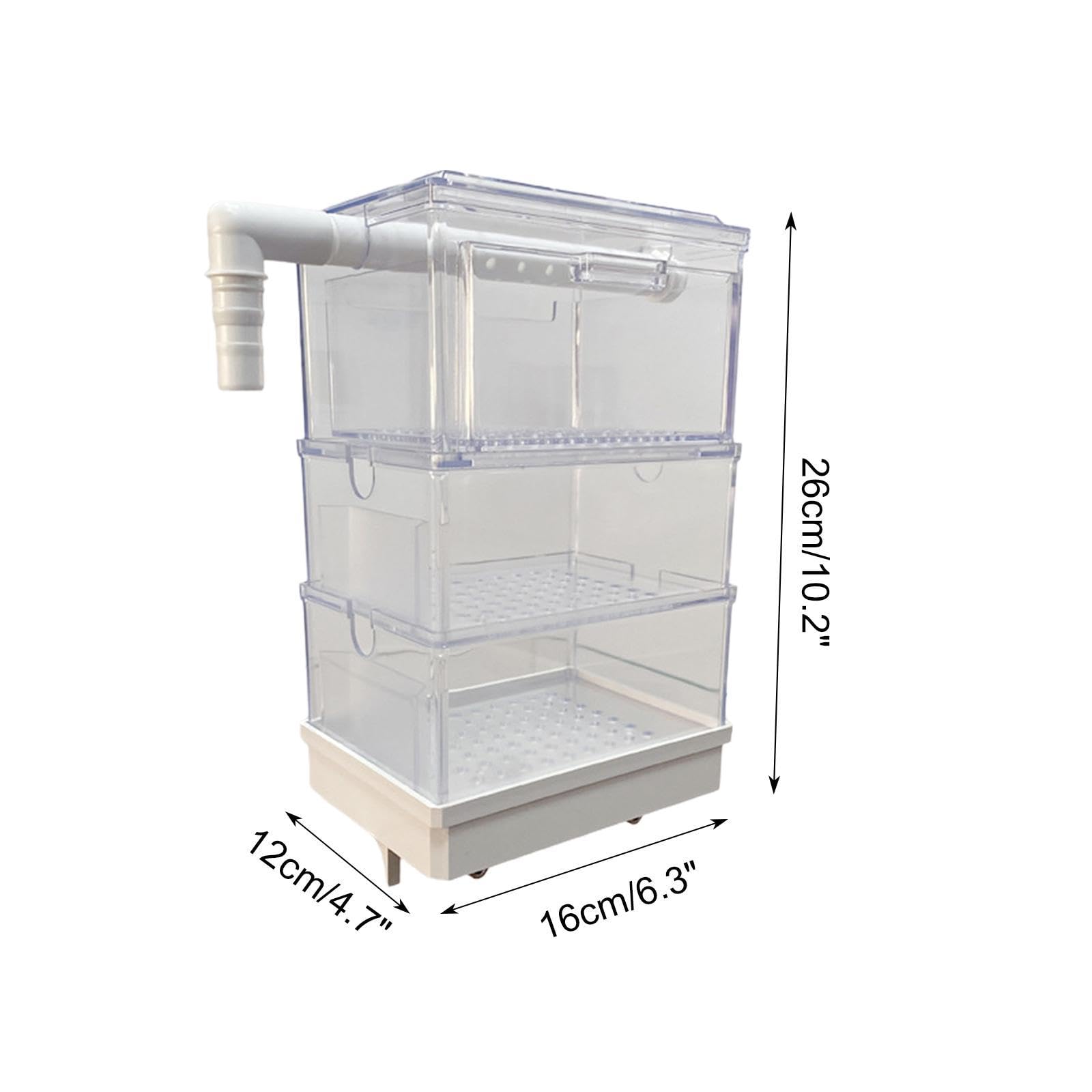 Aquarium Hang On Filterbox Überlaufrohrfilter für kleine Fischtanks Schildkröte Tank mit Schublade Tropfschale Leise Filtrationsbox Dreilagig