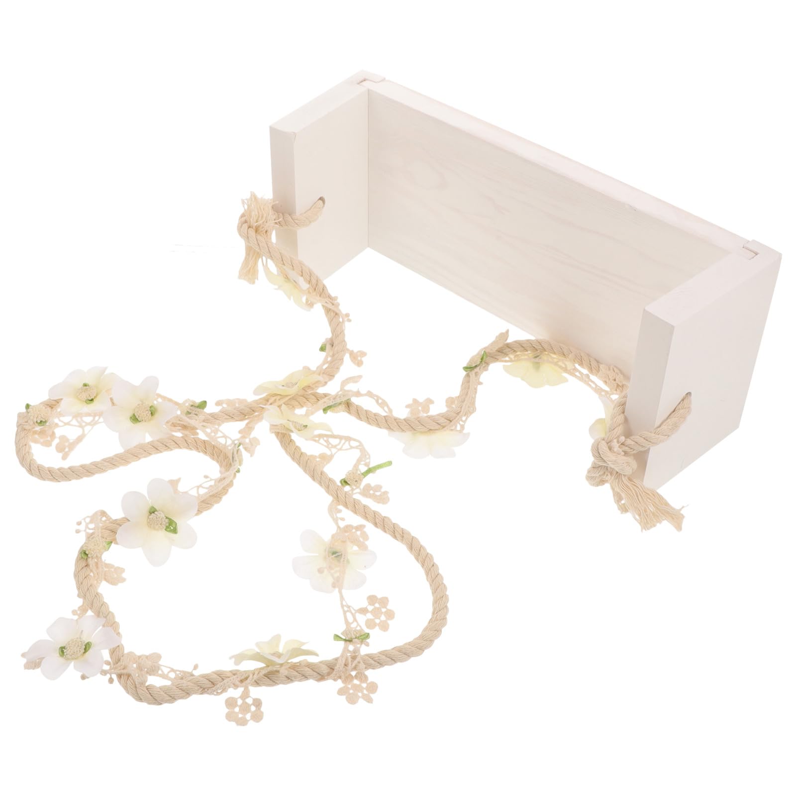 LALAFINA Altalena in Legno Dettagli Floreali per Servizi Fotografici Ragazzo Ragazza, Accessorio Fotografico Versatile e Decorazione Elegante per Arredo